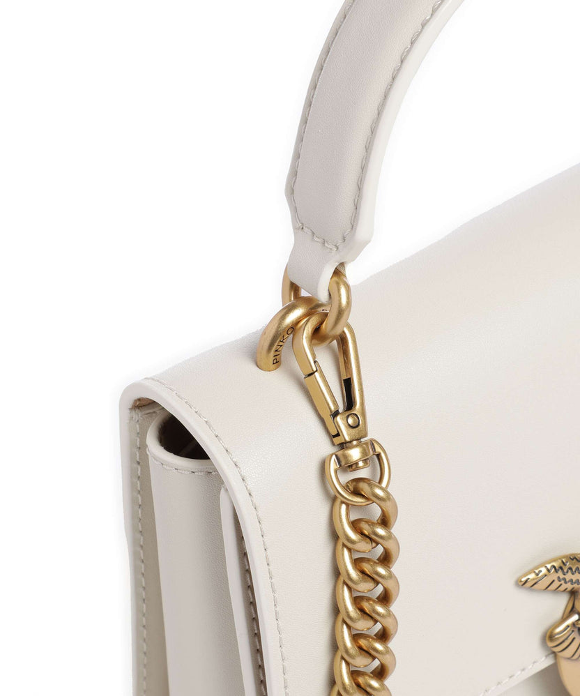 Pinko Love One Mini Crossbody bag bianco seta/antique gold