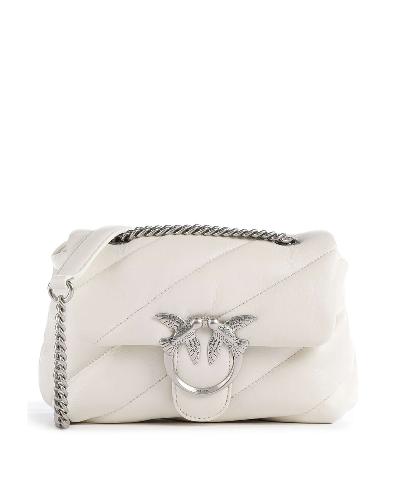 Pinko Love Puff Mini Shoulder bag bianco seta/old silver