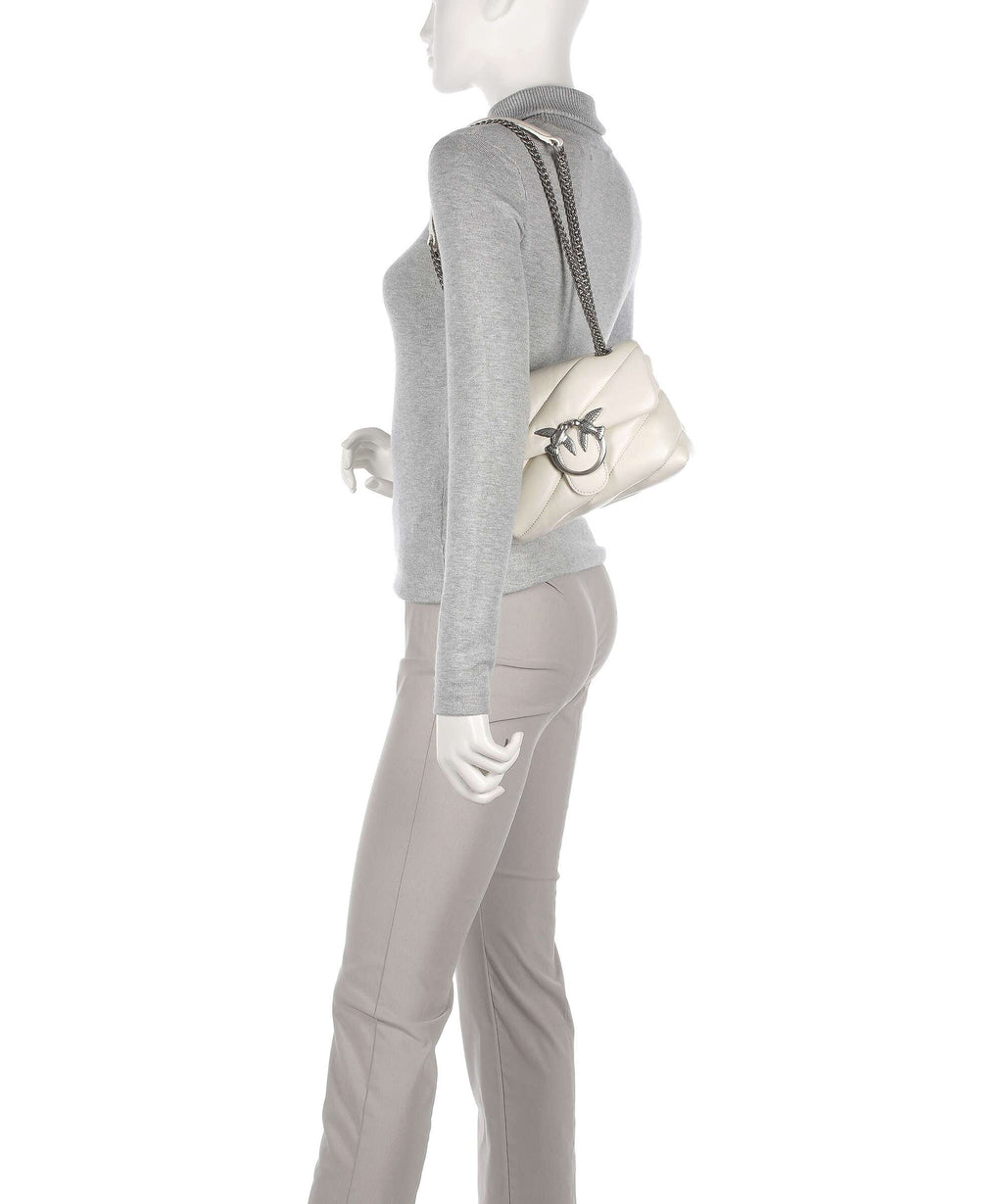 Pinko Love Puff Mini Shoulder bag bianco seta/old silver