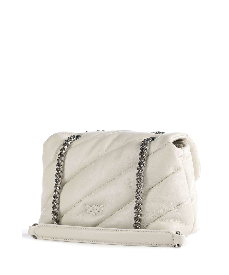 Pinko Love Puff Mini Shoulder bag bianco seta/old silver