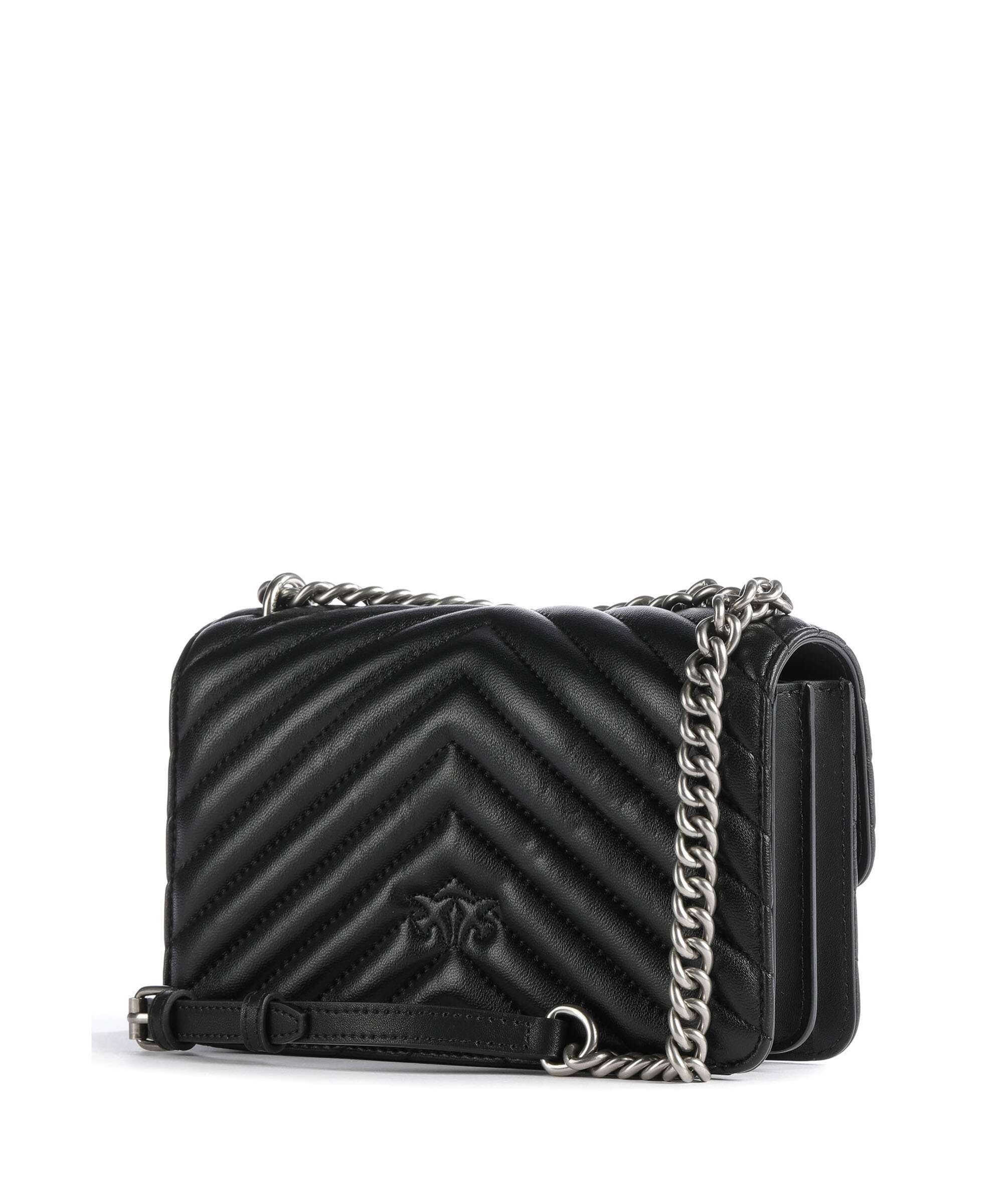 Pinko Love One Mini Shoulder bag nero/old silver