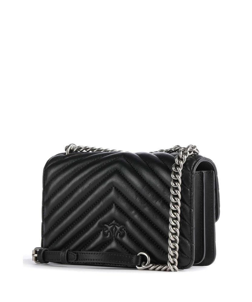 Pinko Love One Mini Shoulder bag nero/old silver