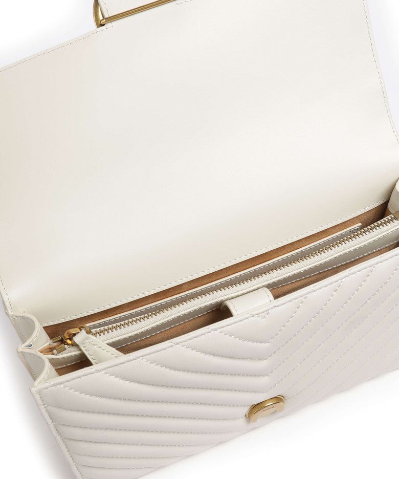 Pinko Love One Classic Shoulder bag bianco seta/antique gold
