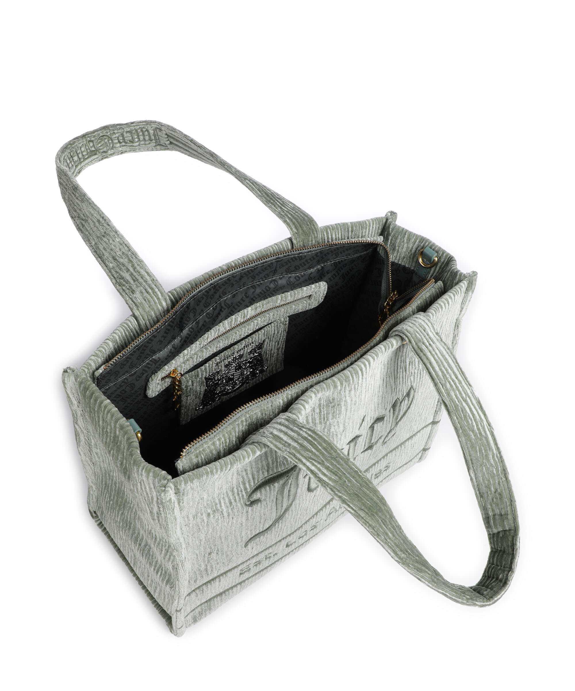 Juicy Couture Iris Crinkled Velvet L Tote bag chinois green
