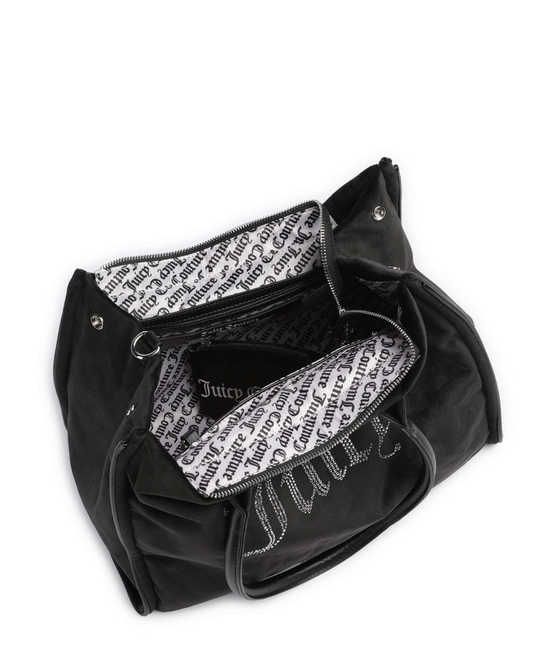 Juicy Couture Iris Velvet Rhinestones L Tote bag black