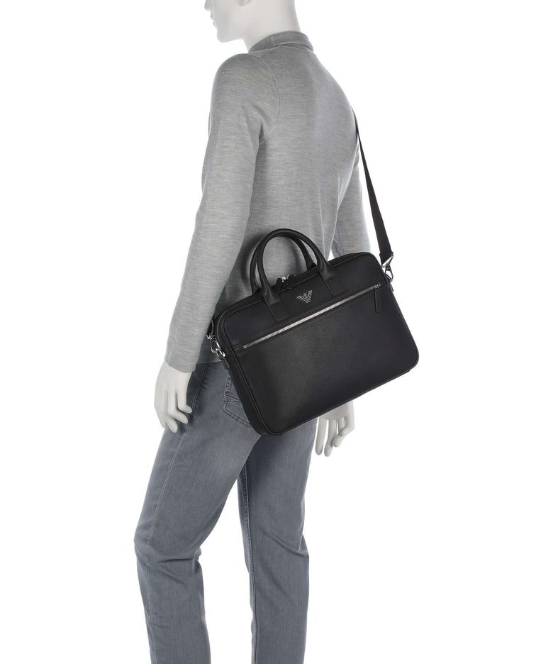 Emporio Armani Business Regenerated Briefcase ebony