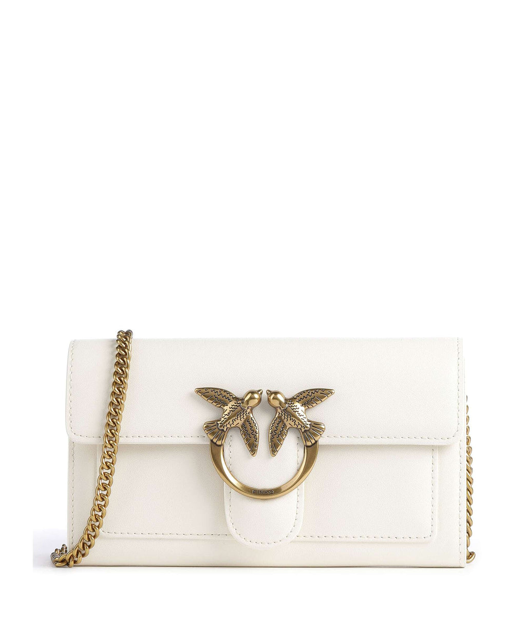 Pinko Love One Wallet bianco seta/antique gold