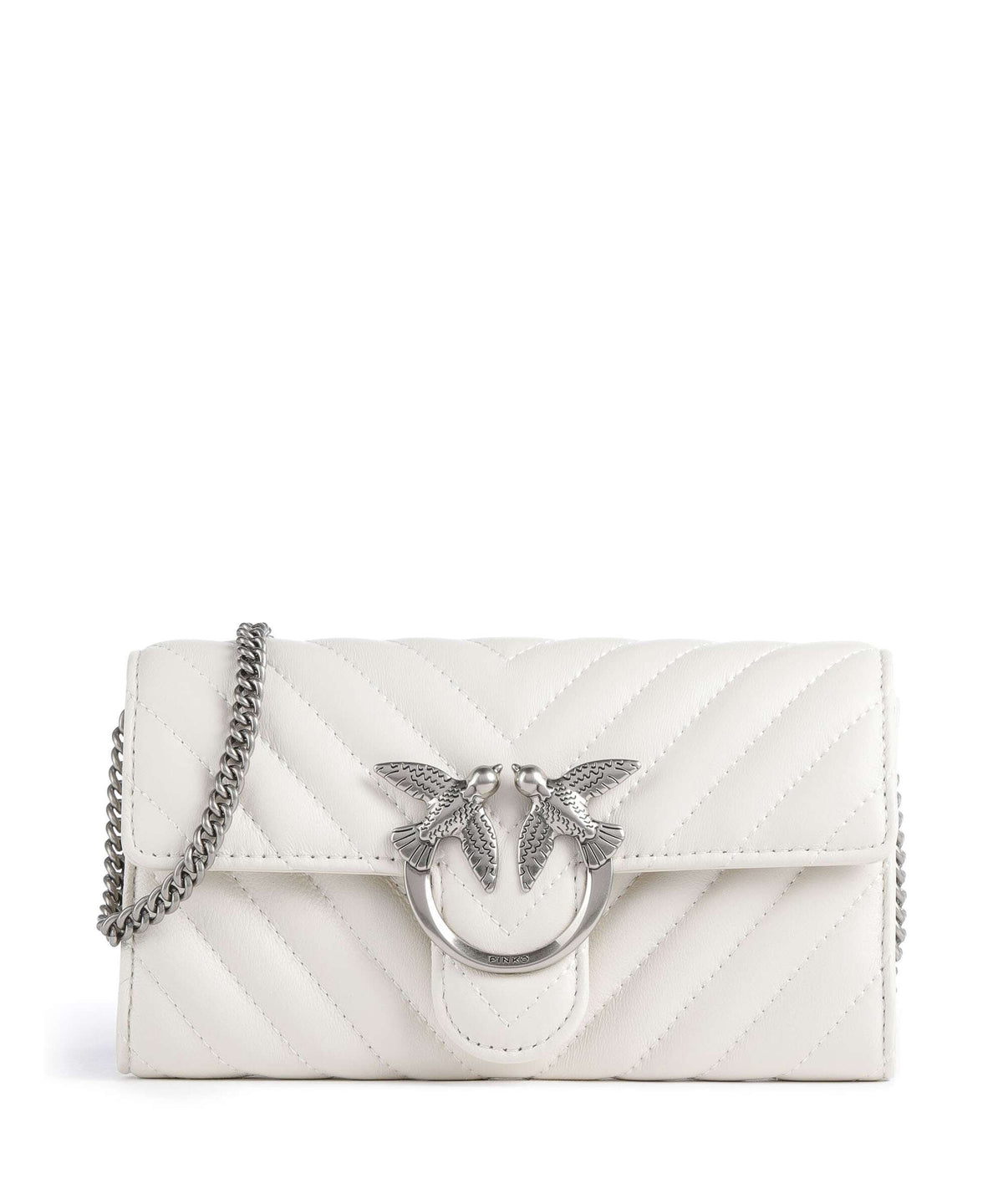 Pinko Love One Wallet bianco seta/old silver