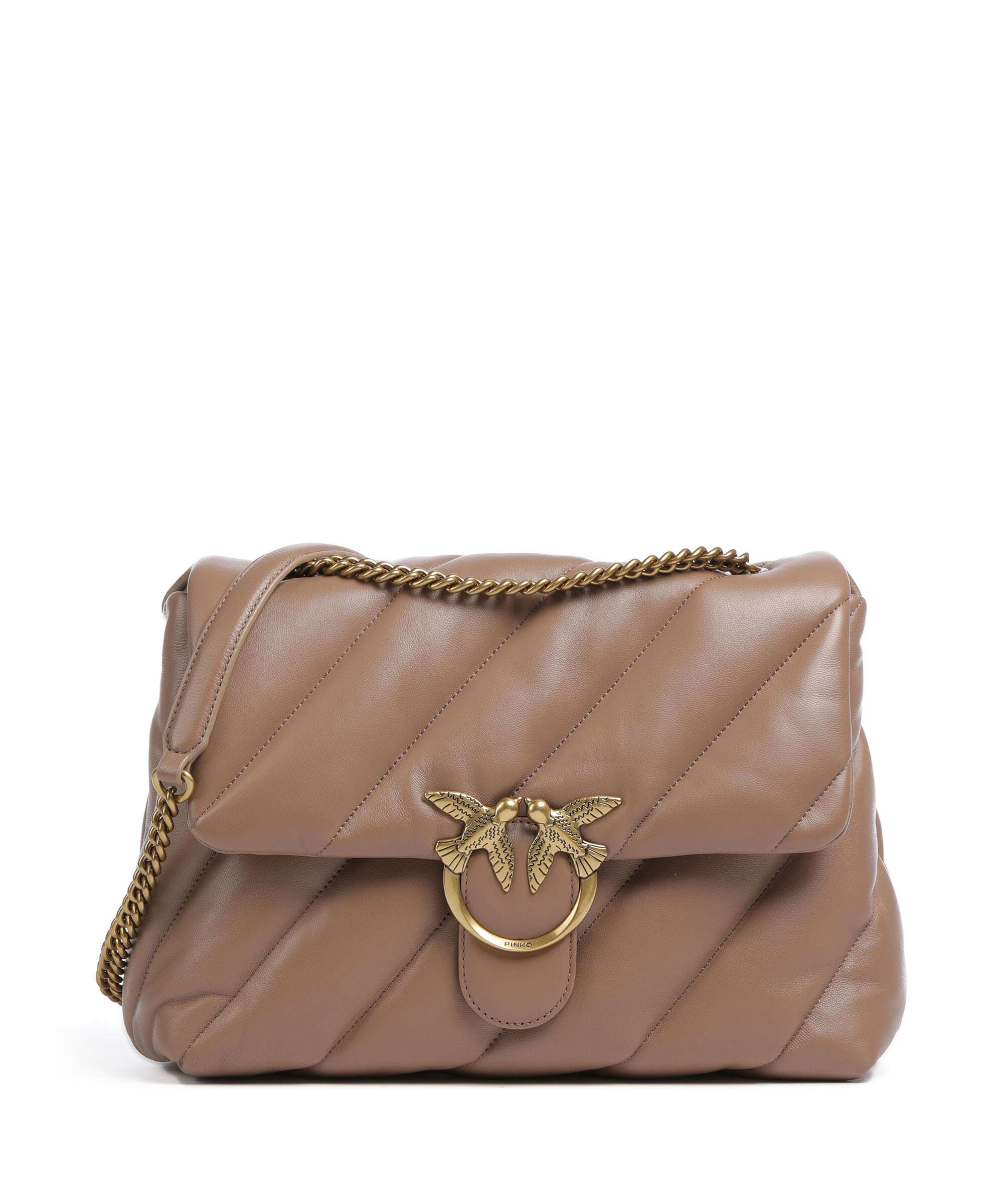 Pinko Love Puff Big Shoulder bag biscotto zenzero/antique gold