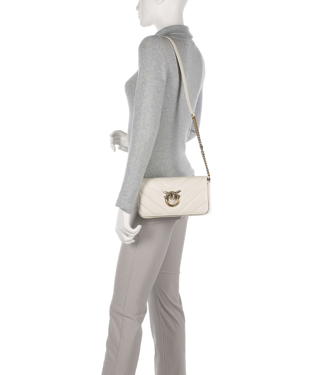 Pinko Love Click Mini Shoulder bag bianco seta/antique gold
