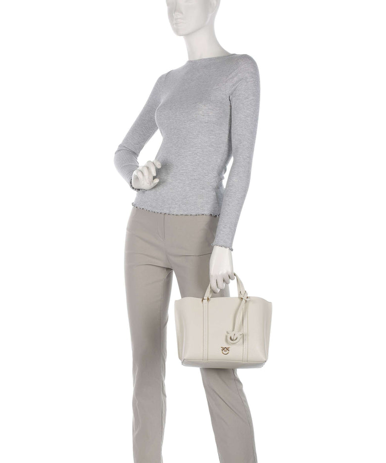 Pinko Carrie Classic Handbag bianco seta/antique gold
