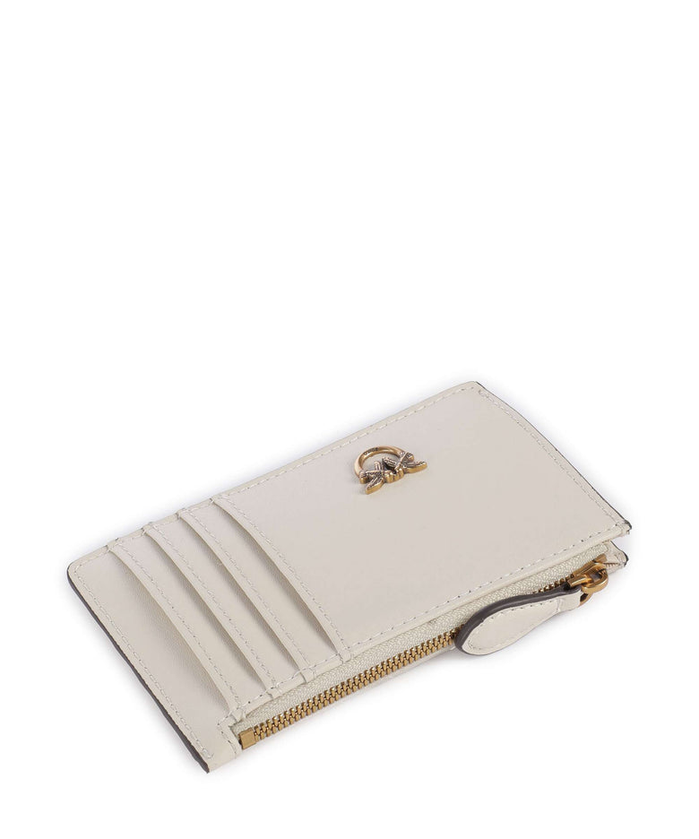 Pinko Airone Credit card holder bianco seta/antique gold