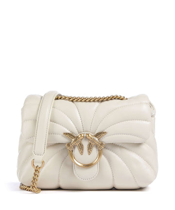 Pinko Love Puff Mini Schultertasche bianco seta/antique gold