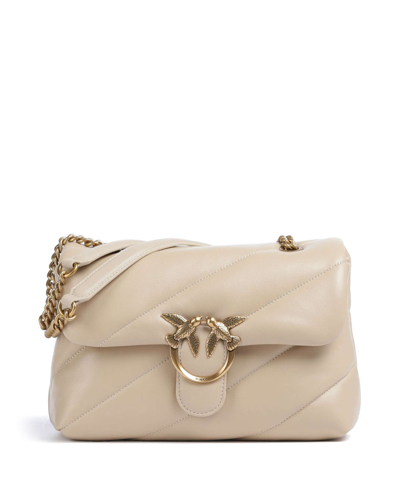 Pinko Love Puff Classic Shoulder bag beige/grigio fumo/antique gold