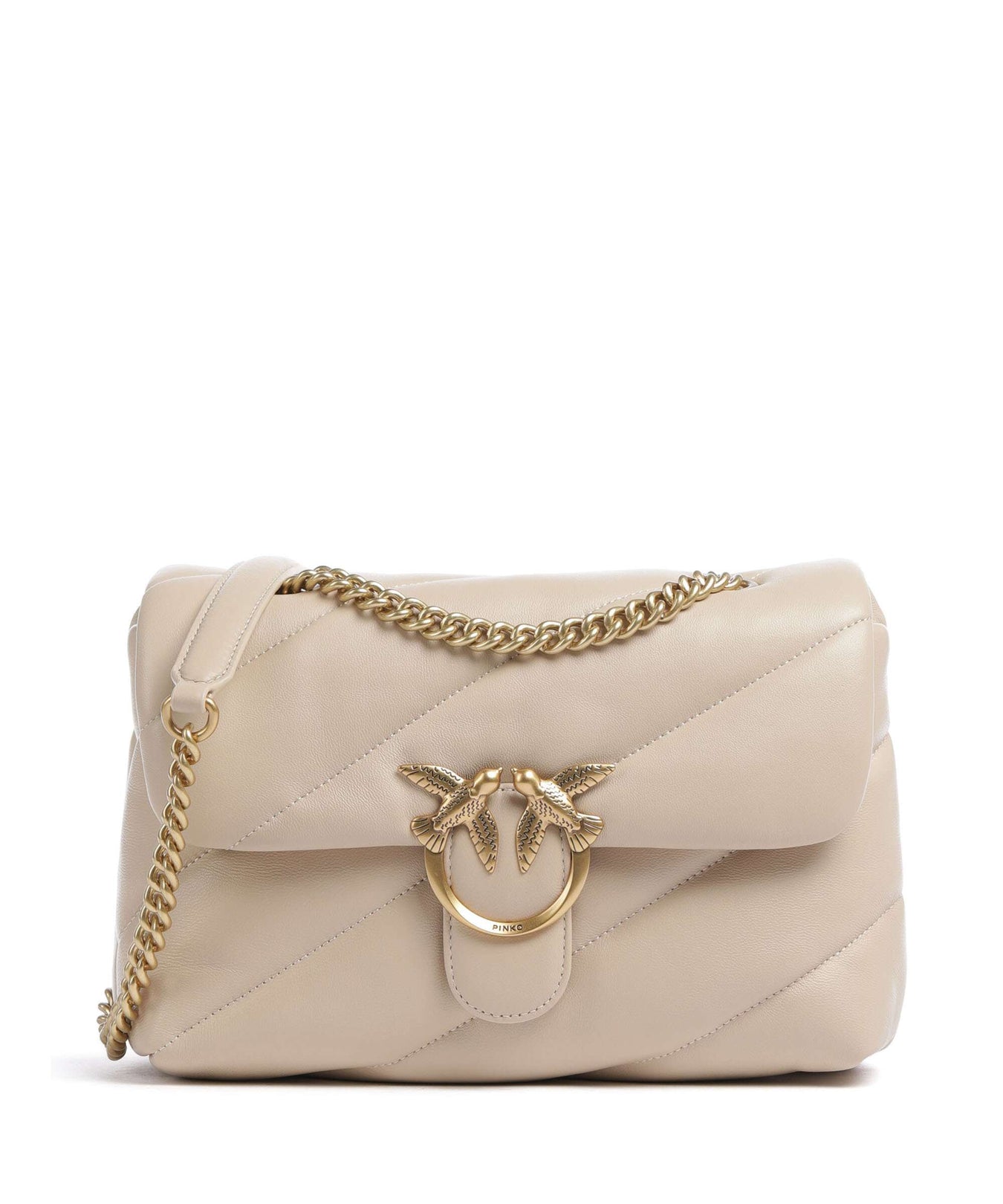 Pinko Love Puff Classic Shoulder bag beige/grigio fumo/antique gold