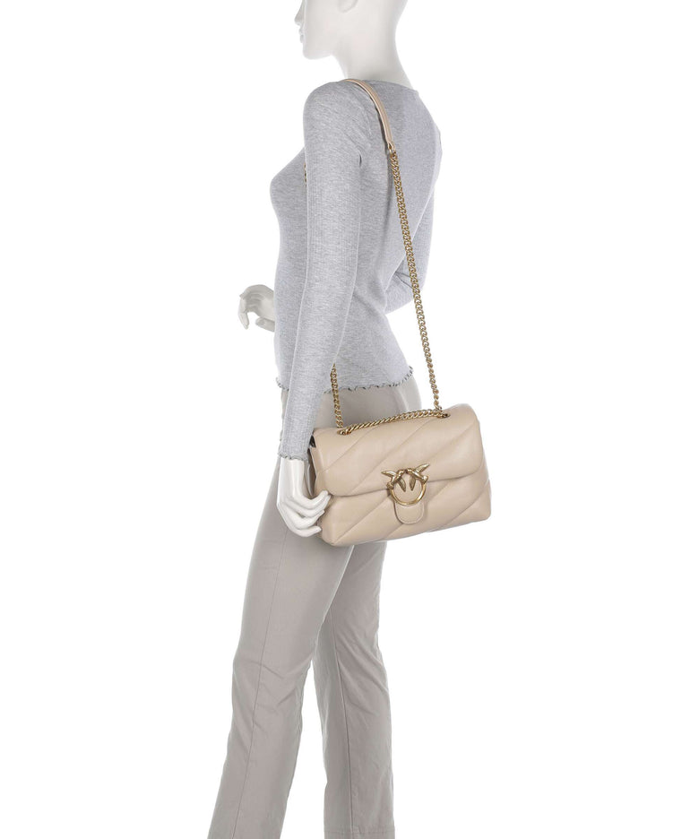 Pinko Love Puff Classic Shoulder bag beige/grigio fumo/antique gold