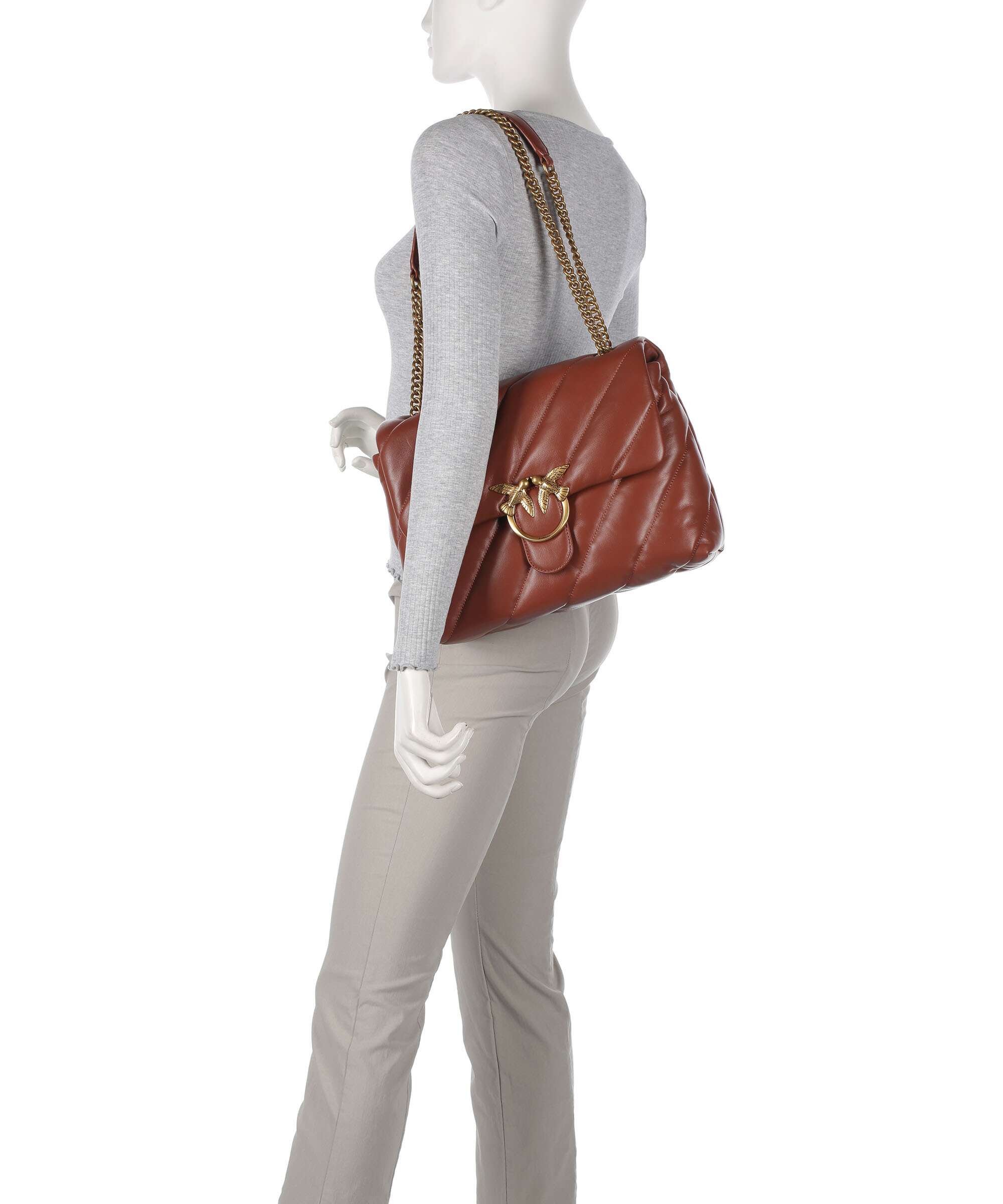Pinko Love Puff Big Shoulder bag arabo/antique gold