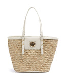 Pinko Love Summer Borsa shopper bianco seta/antique gold