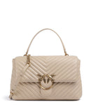 Pinko Love Lady Puff Big Borsa a mano beige/grigio fumo/antique gold