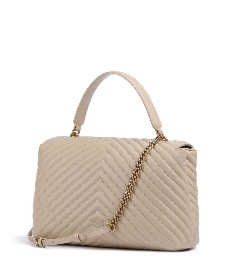 Pinko Love Lady Puff Big Handbag beige/grigio fumo/antique gold