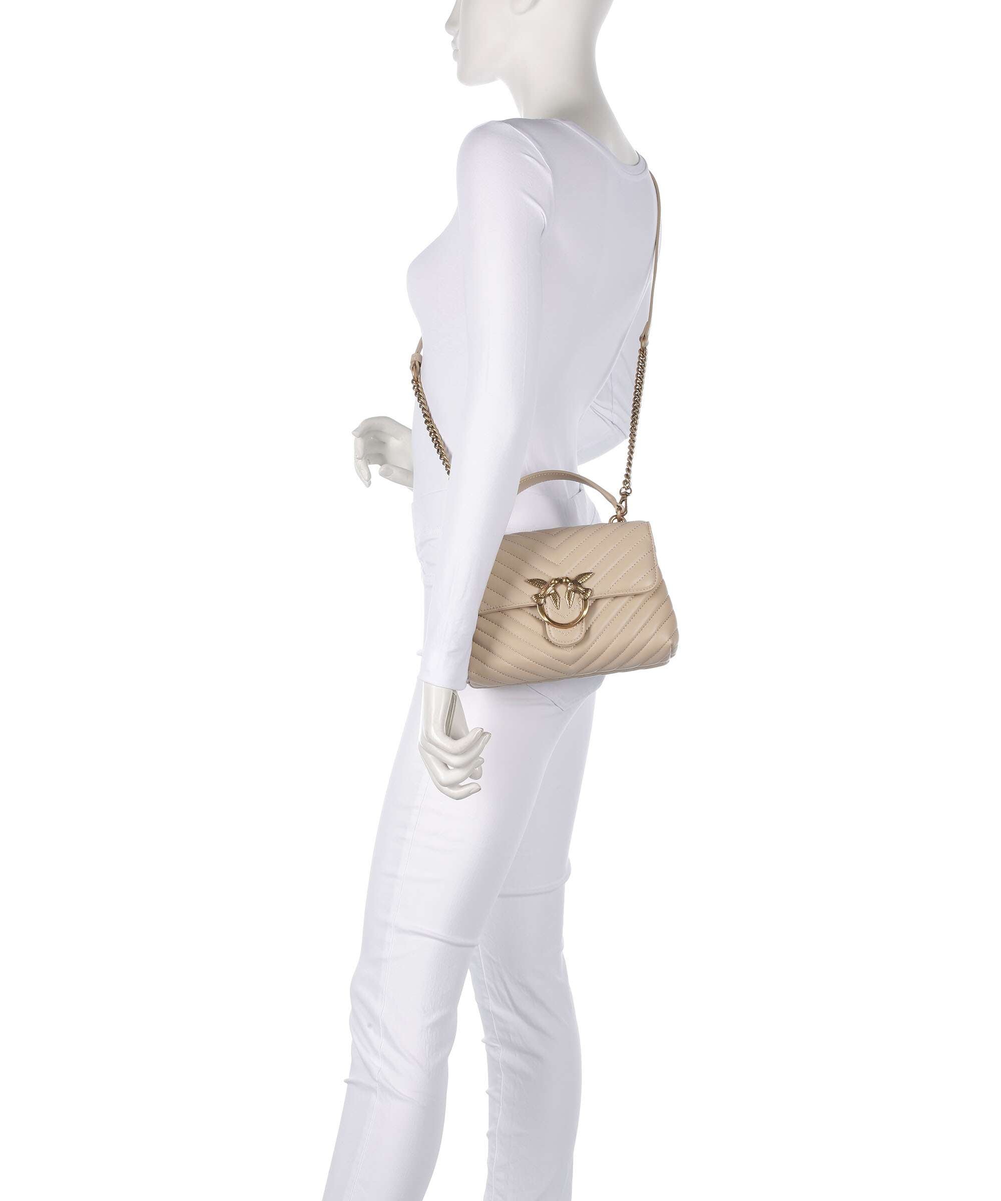 Pinko Love Lady Puff Mini Handbag beige/grigio fumo/antique gold
