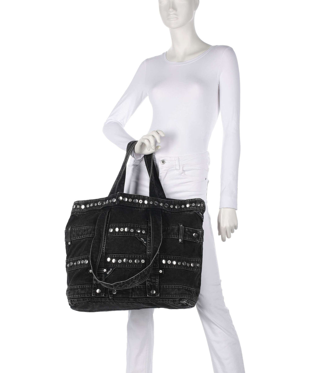 Replay Tote bag washed black