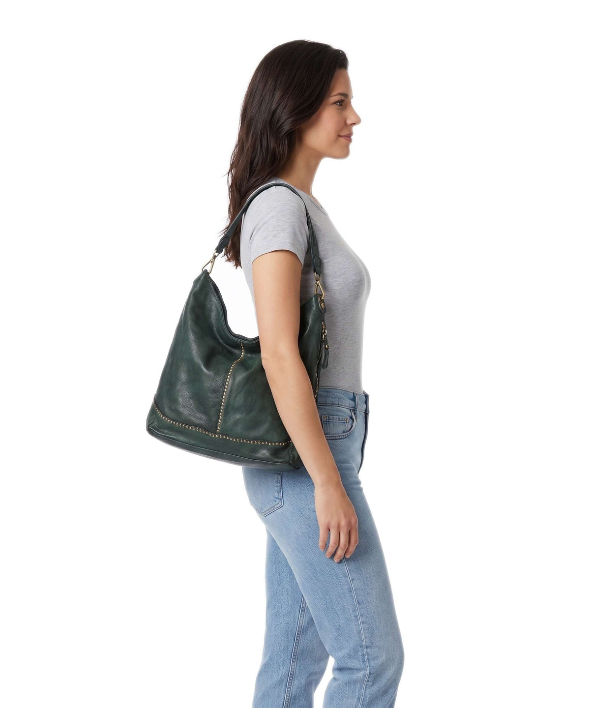 Campomaggi Hobo bag green bottle