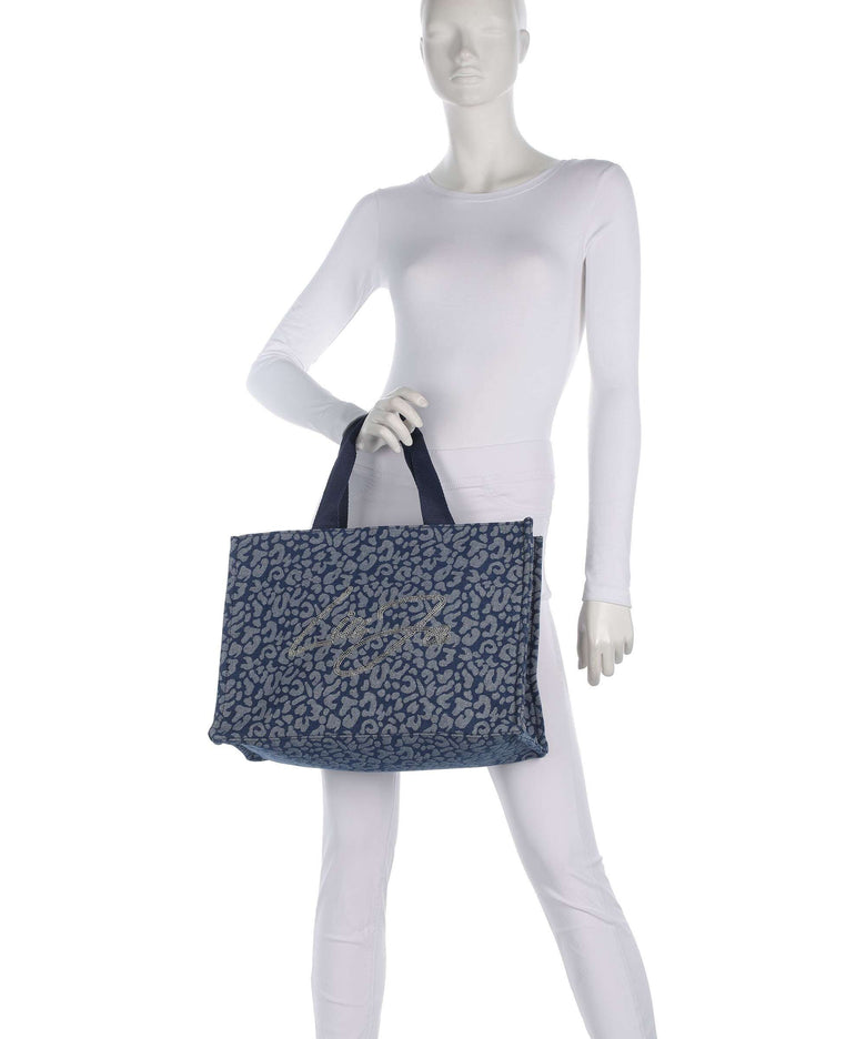 Liu Jo Soft L Handbag den blue animalier