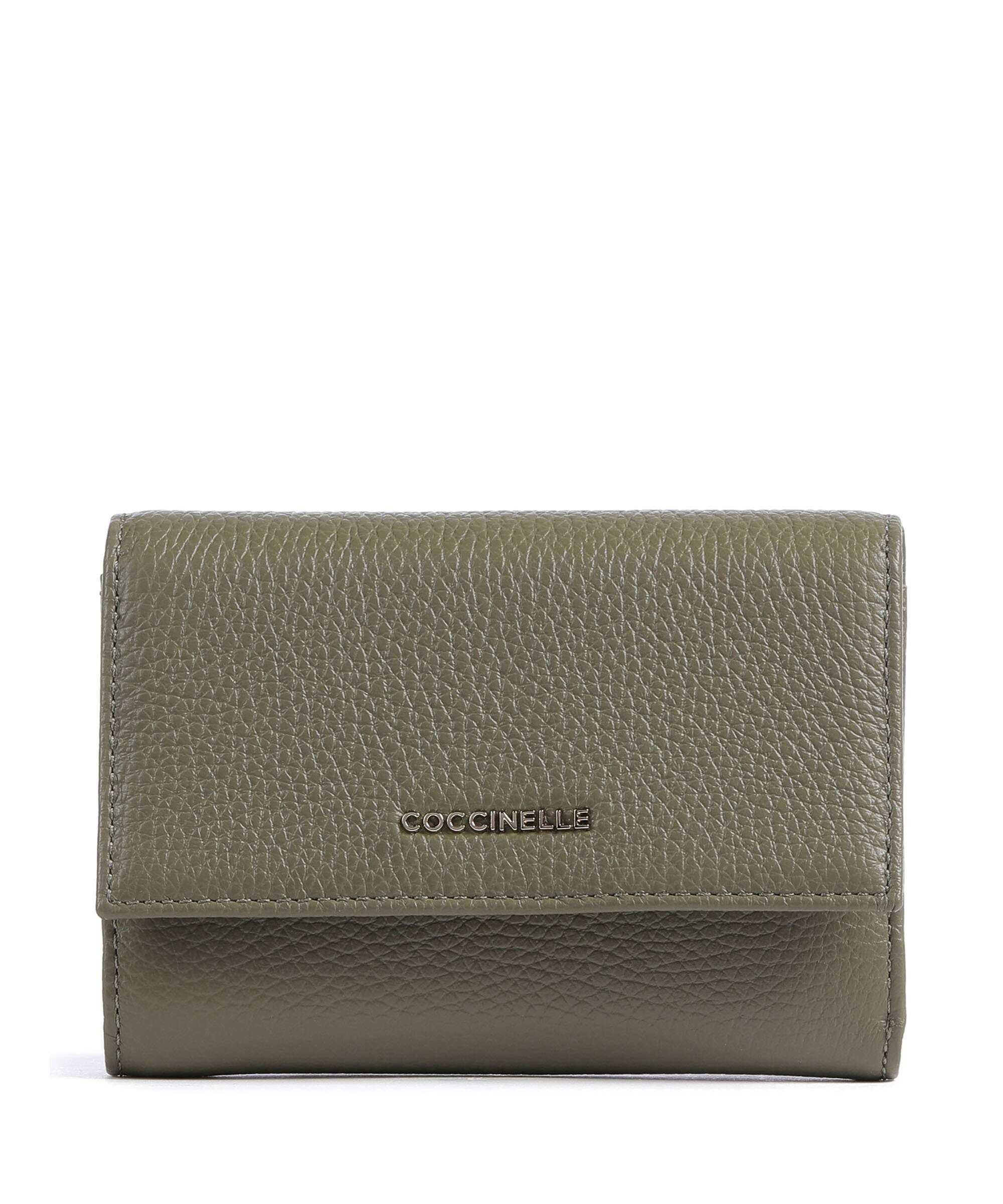 Coccinelle Metallic Soft RFID Wallet laurel green