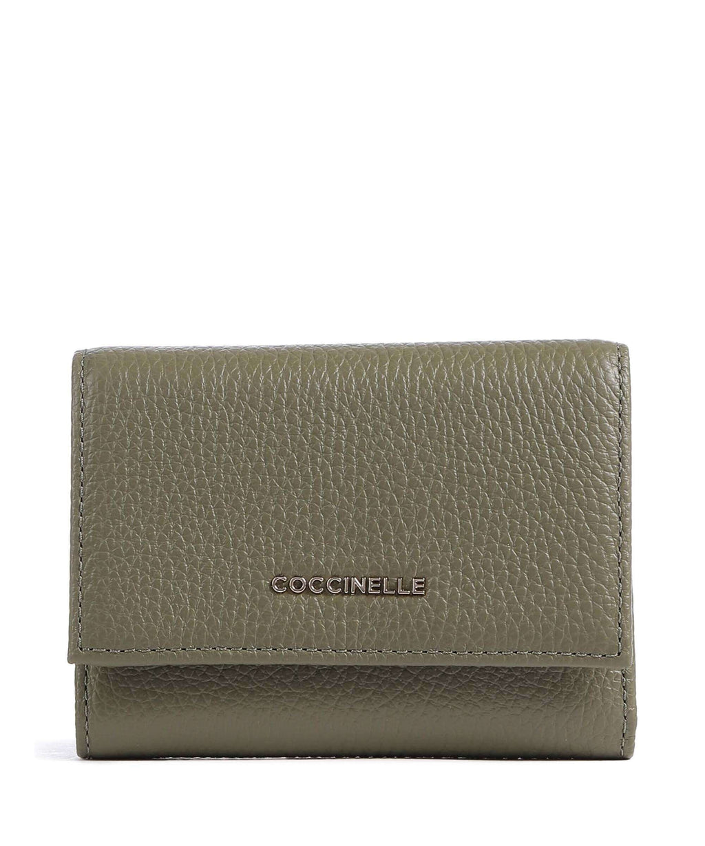 Coccinelle Metallic Soft RFID Wallet laurel green