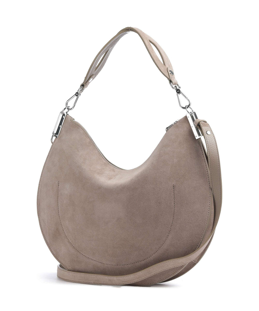 Coccinelle Sunup Suede Shoulder bag warm taupe