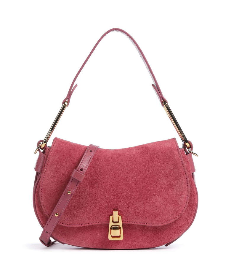 Coccinelle Magie Suede Shoulder bag rosewood