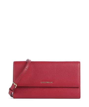 Coccinelle Metallic Soft Portefeuille sangria