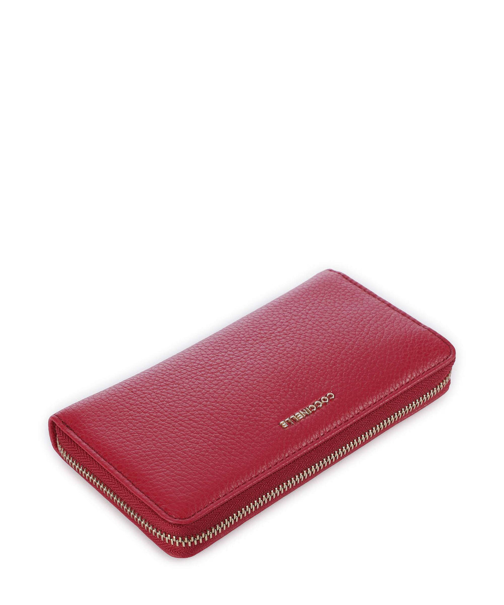 Coccinelle Metallic Soft Wallet sangria