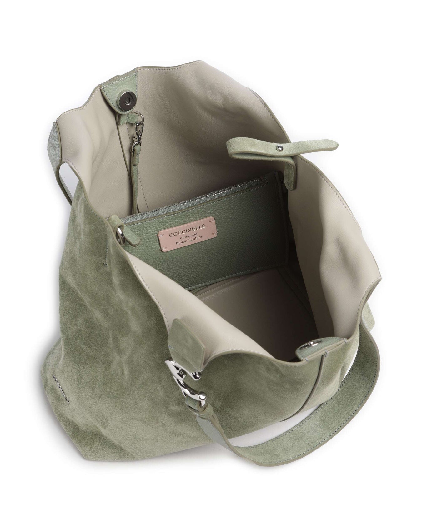 Coccinelle C-Easy Suede Hobo bag greenery
