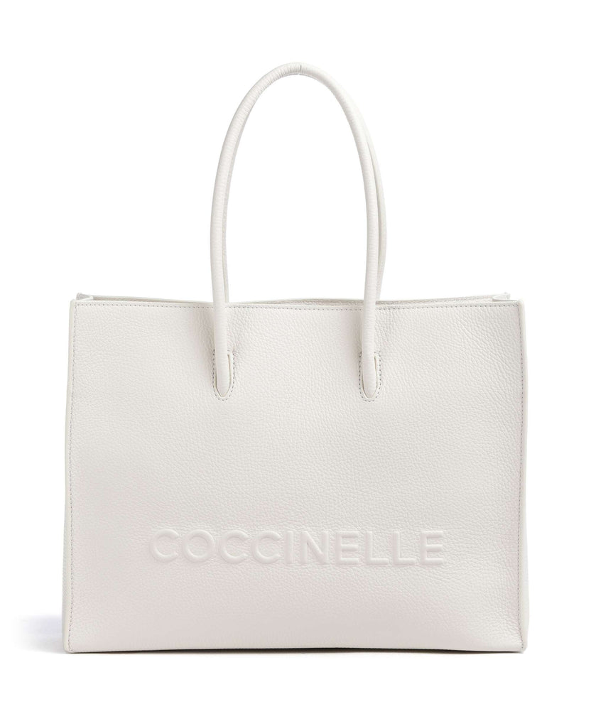 Coccinelle Myrtha Maxi Logo Tote bag blanco