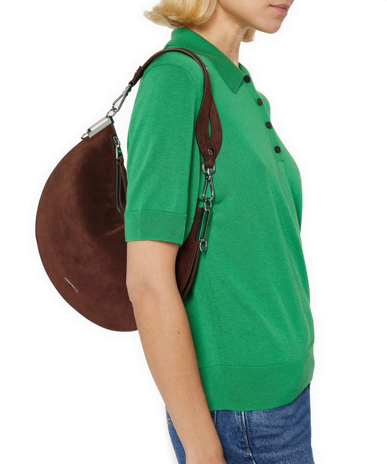 Coccinelle Sunup Suede Hobo bag brunette