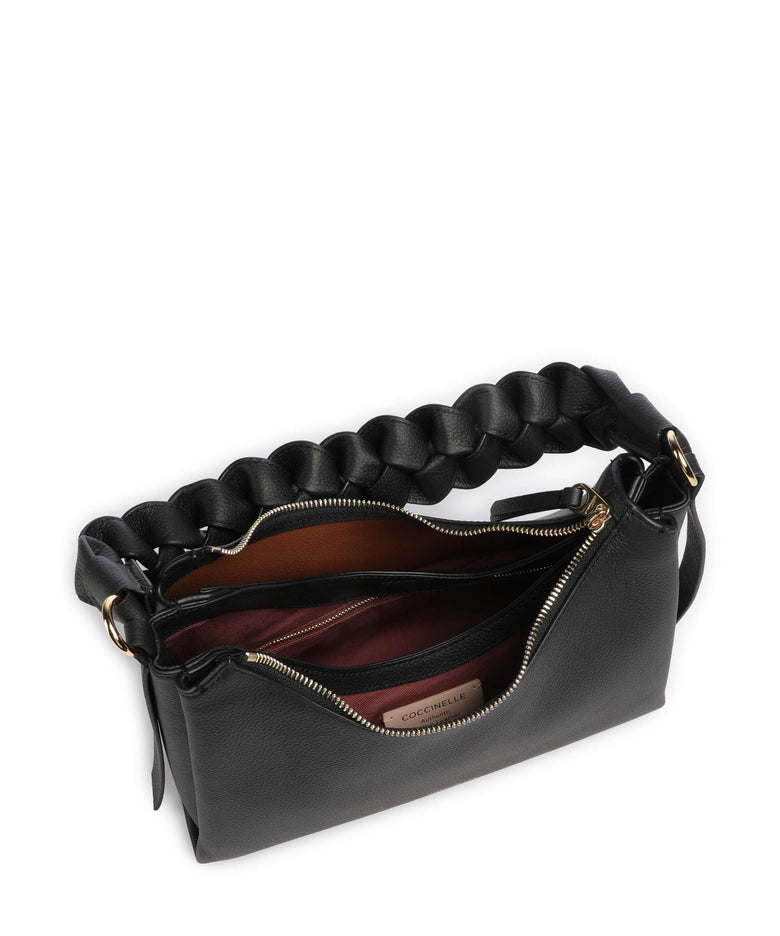 Coccinelle Boheme Grana Double Shoulder bag noir/cognac