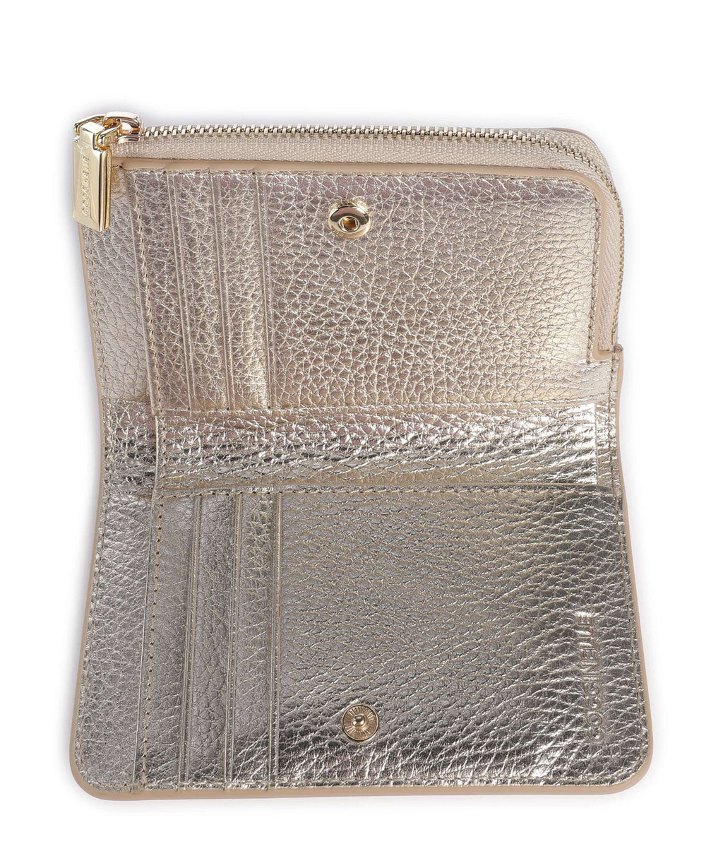 Coccinelle Metallic Soft Wallet pale gold