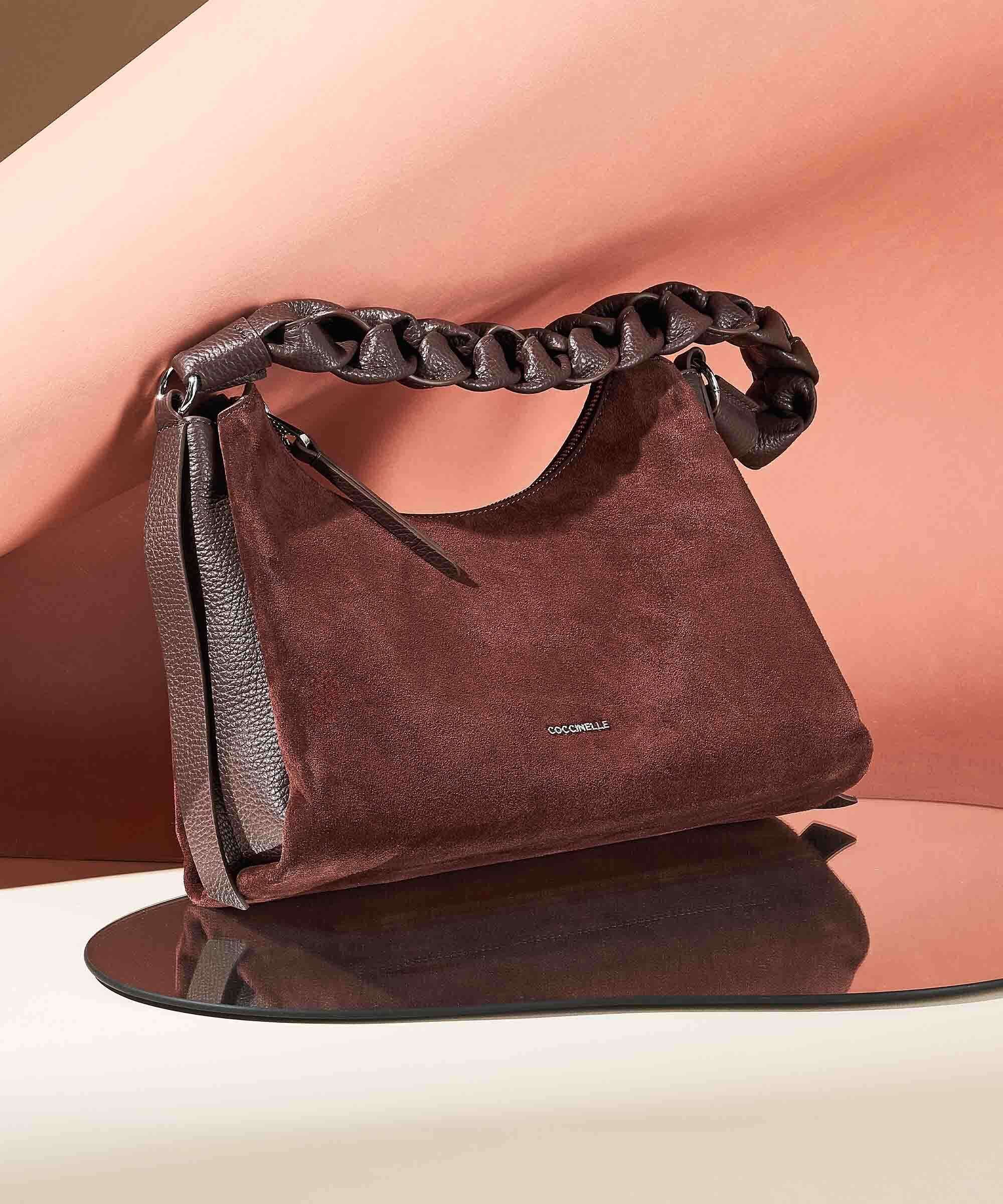 Coccinelle Boheme Suede Shoulder bag brunette