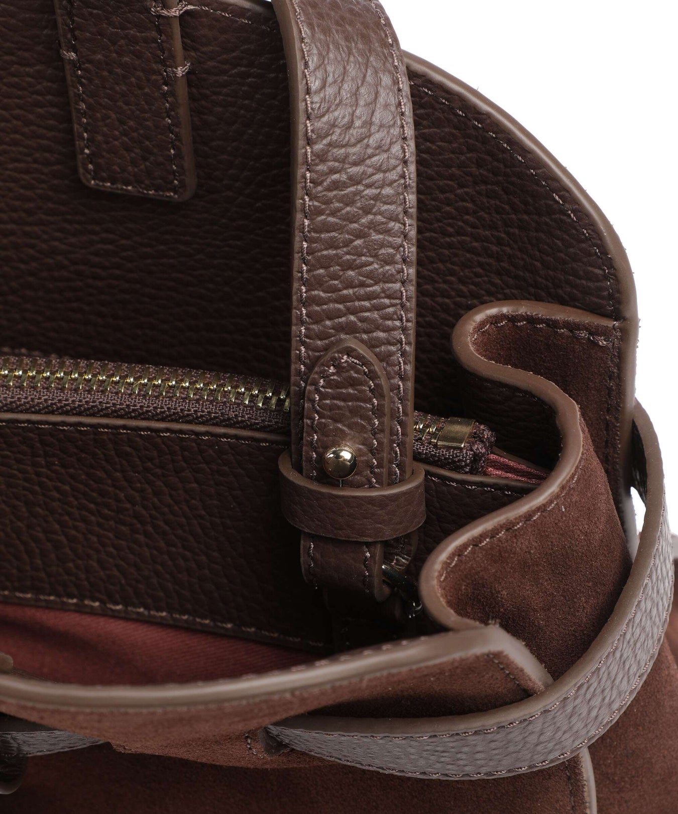 Coccinelle Sabine Suede Handbag brunette