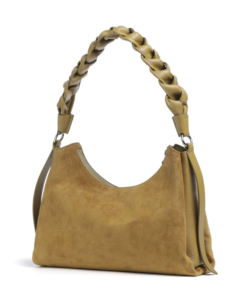 Coccinelle Boheme Suede Shoulder bag seagrass