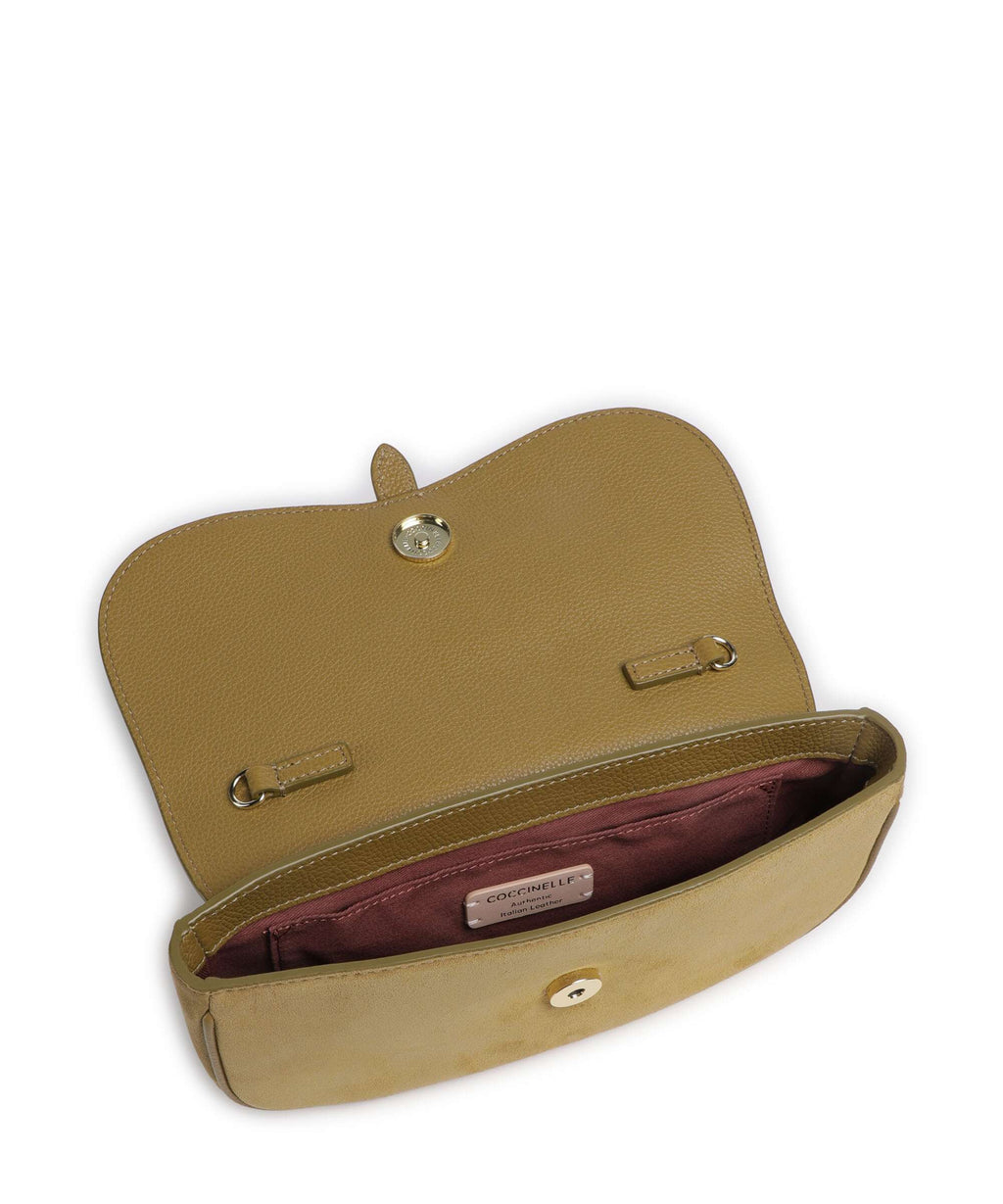 Coccinelle Mavery Suede Crossbody bag seagrass