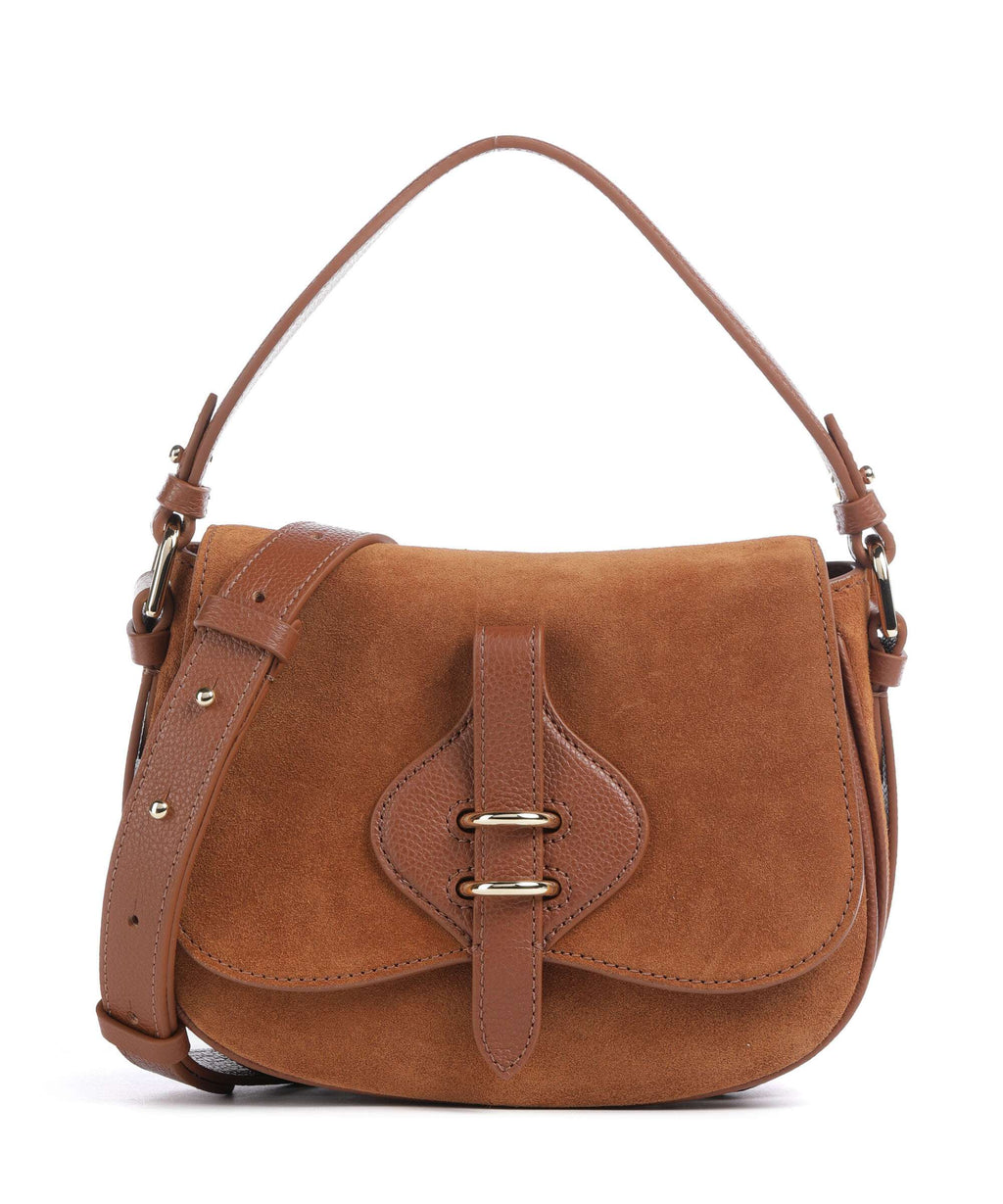 Coccinelle Mavery Suede Handbag cognac