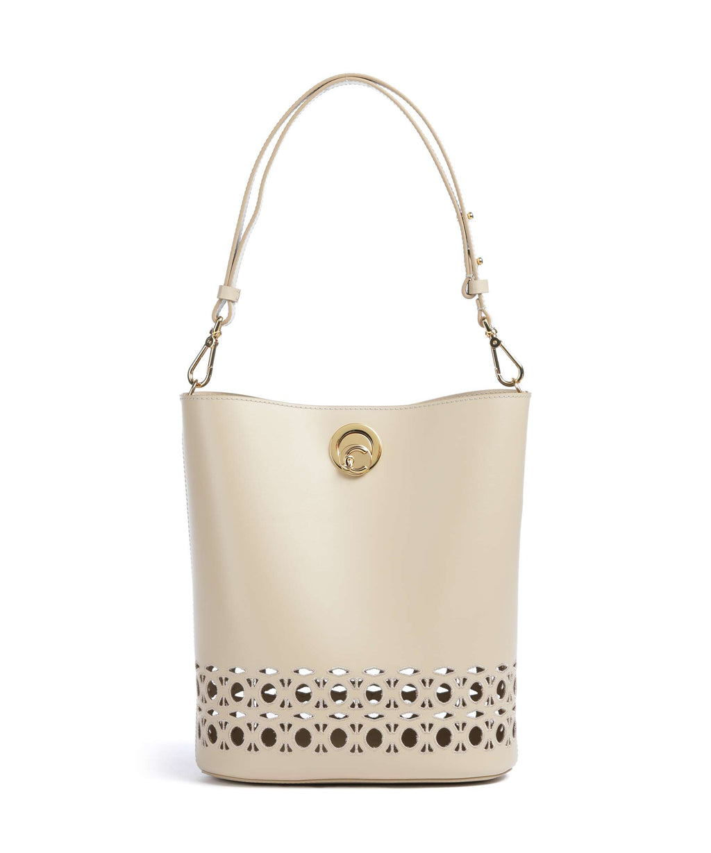 Coccinelle Nikla Monogram Sangallo Bucket bag sandshell