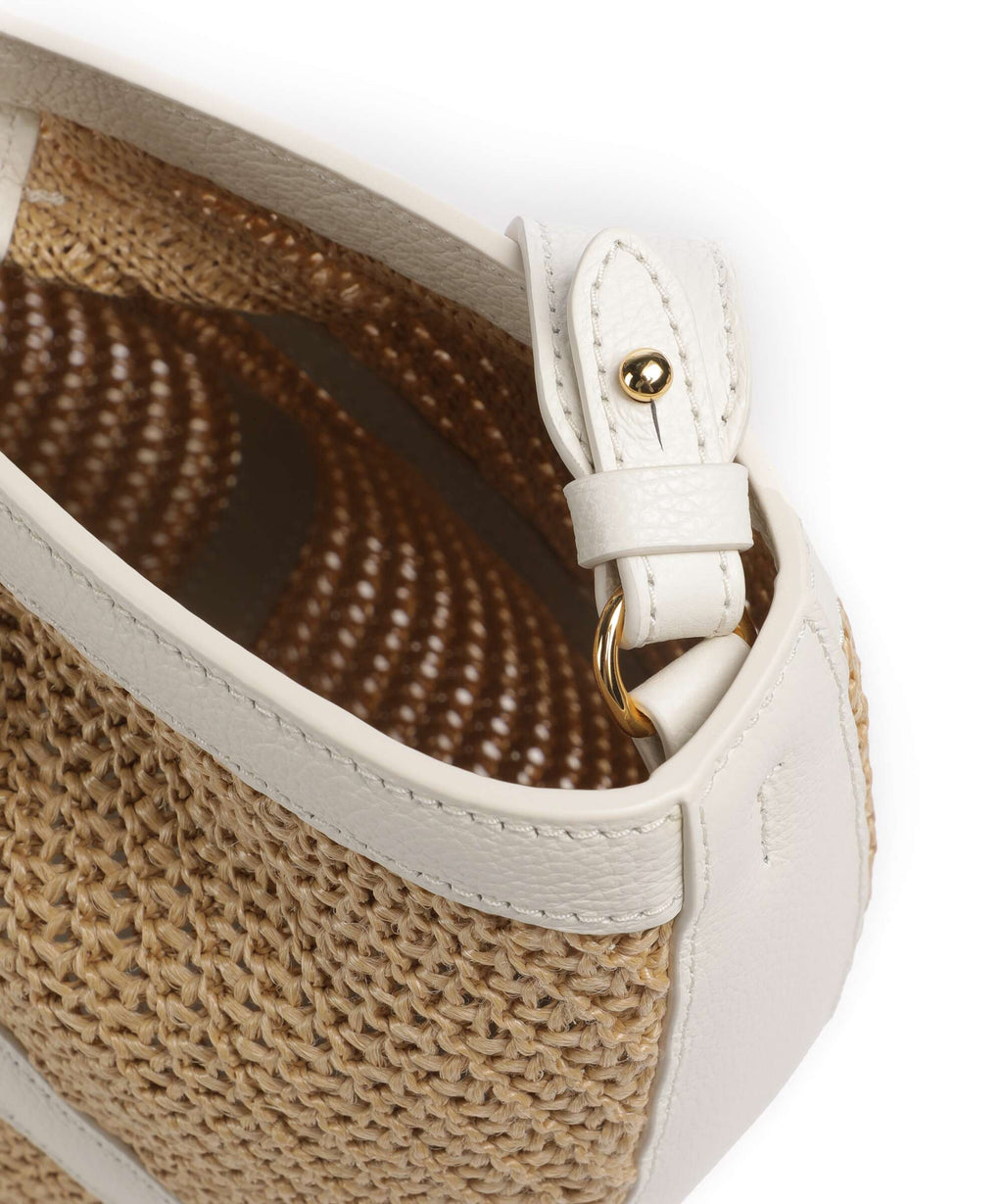 Coccinelle Shell Straw Handbag natural/pearl