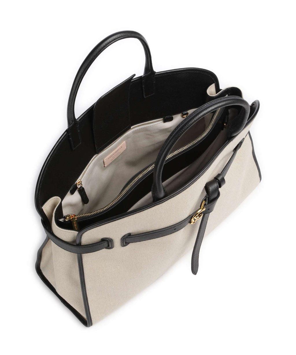 Coccinelle Sabine Canvas Handbag natural/noir