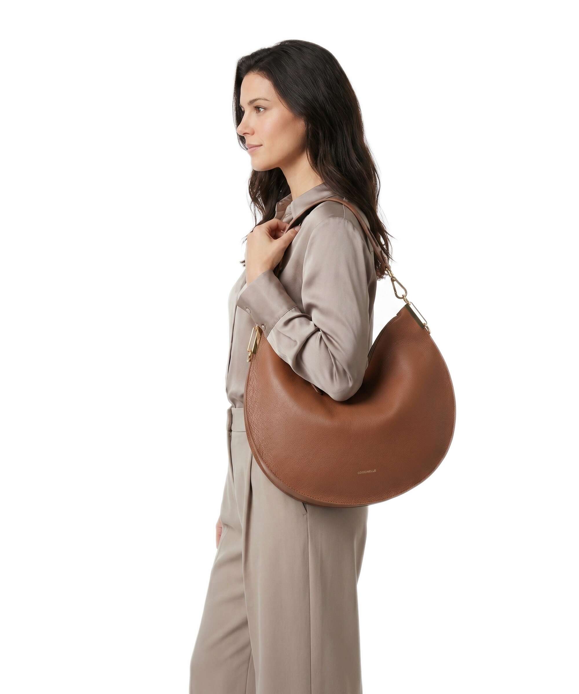 Coccinelle Sunup Hobo bag cognac/noir