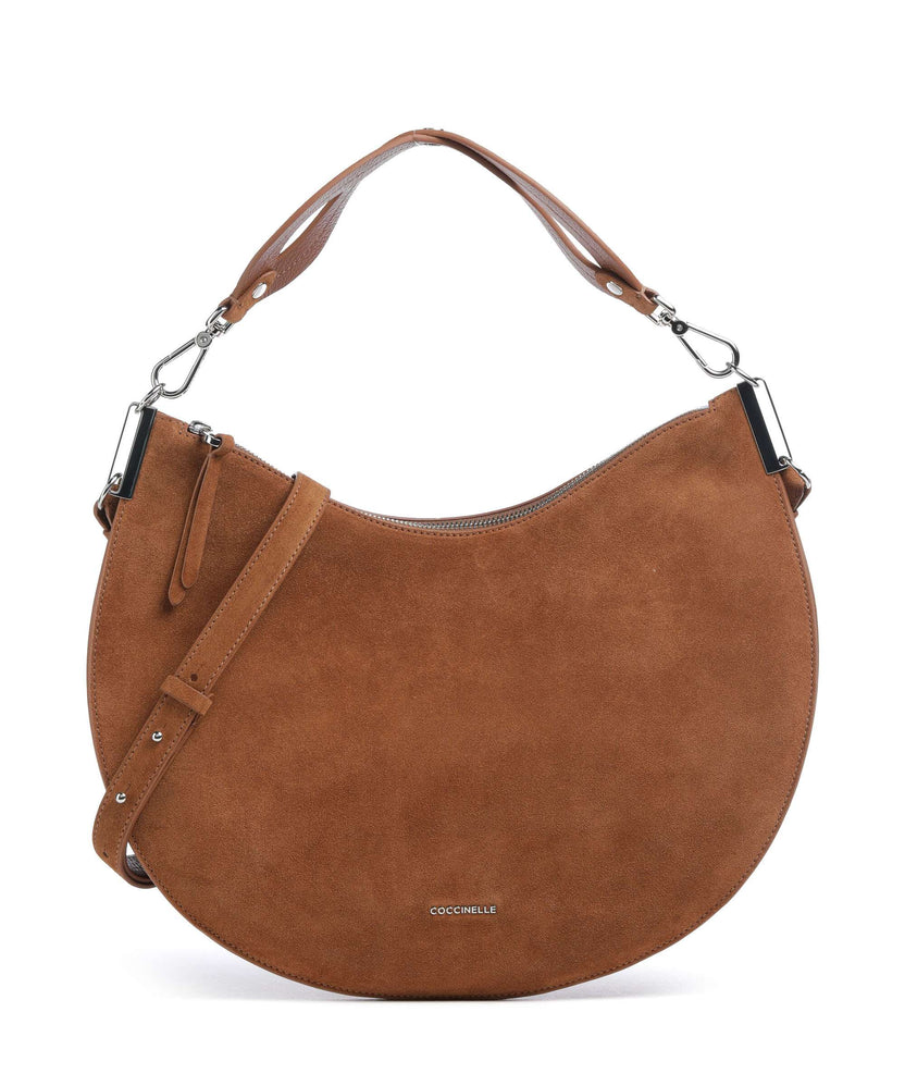 Coccinelle Sunup Suede Hobo bag cognac