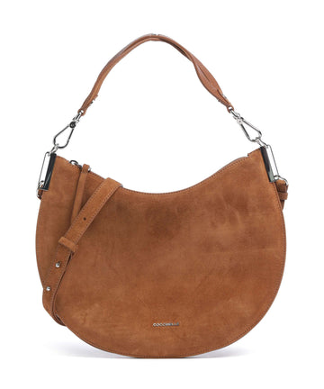 Coccinelle Sunup Suede Beuteltasche cognac